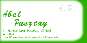 abel pusztay business card